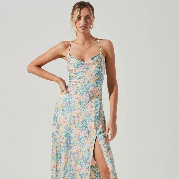Gaia Floral Midi Dress - Picture 1 of 6